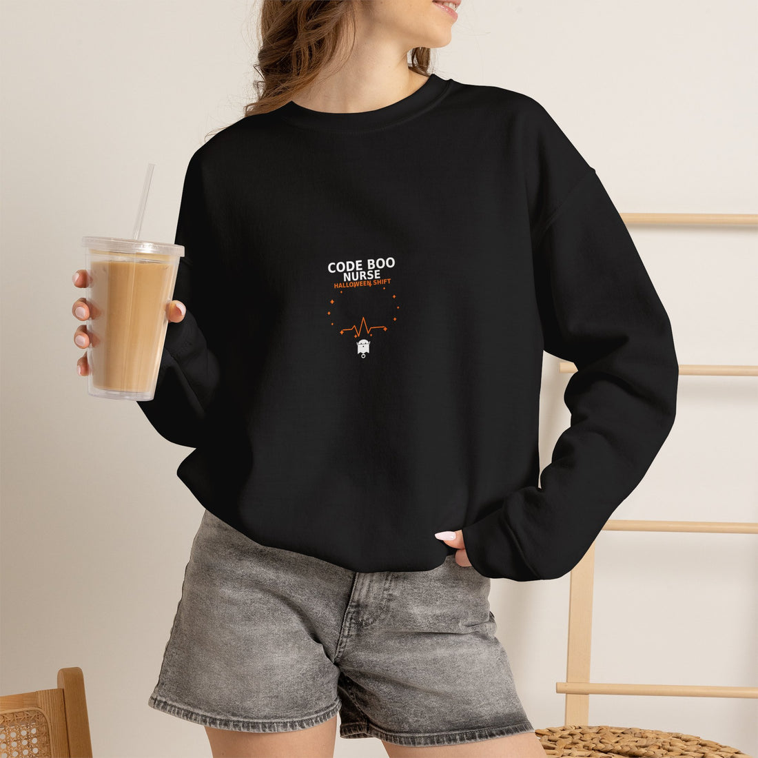 Code Boo Nurse Halloween Crewneck Sweatshirt