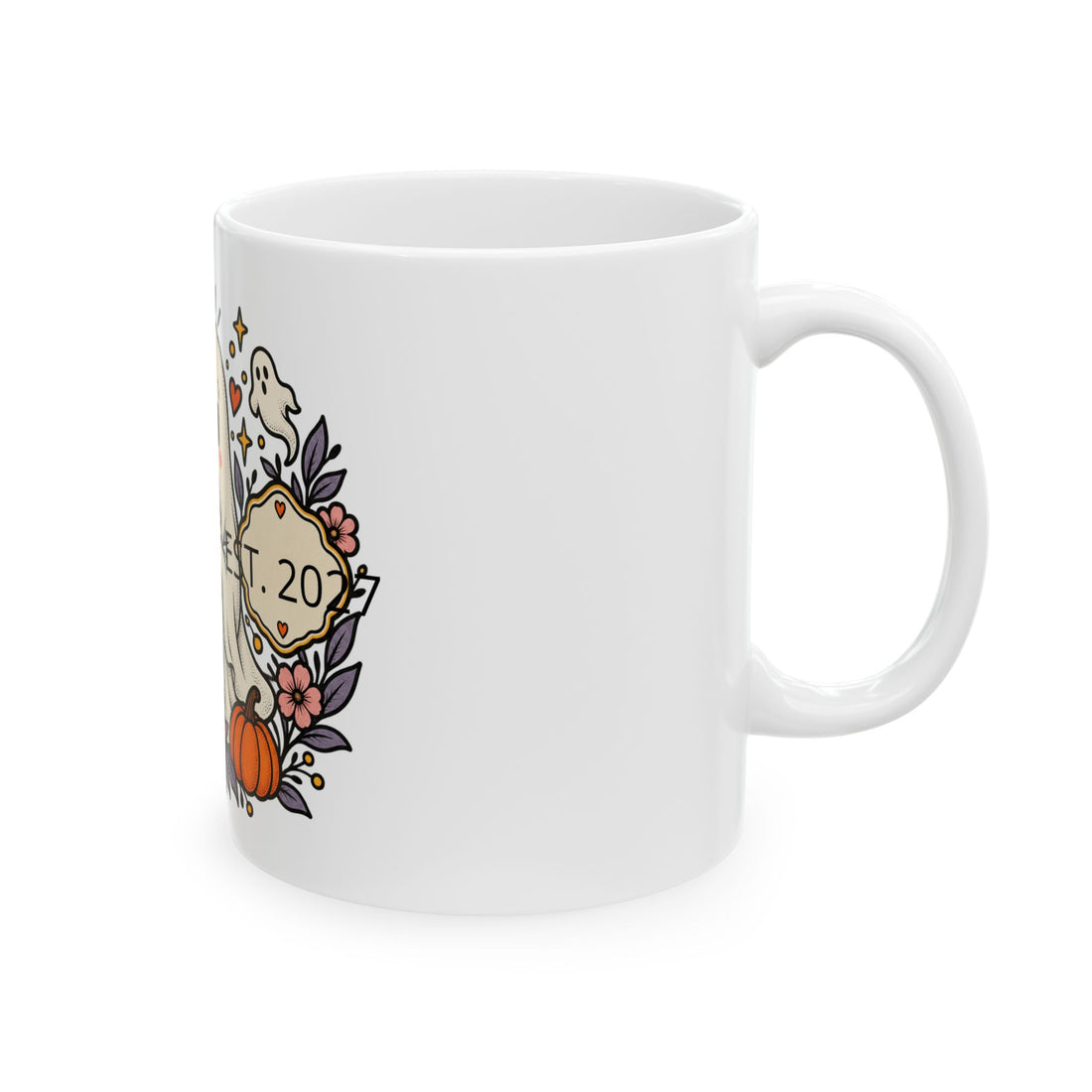 Personalized Halloween Pregnancy Reveal Mug | Relationship + Est. 2027 | KUVOQ