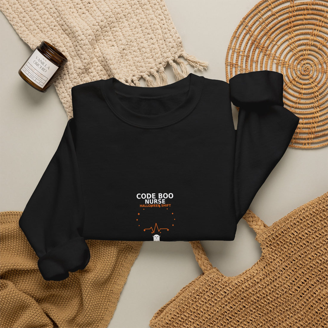 Code Boo Nurse Halloween Crewneck Sweatshirt