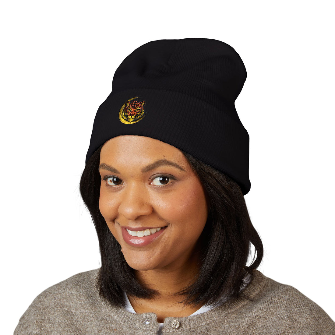 Night Watch Crescent Tiger Cuffed Beanie | KUVOQ