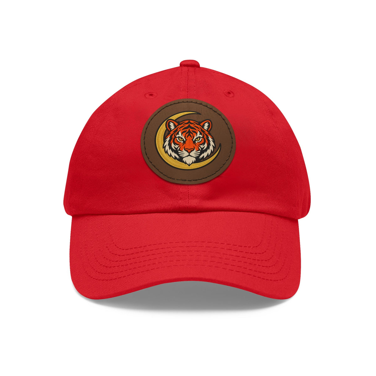 KUVOQ Crescent Tiger leather-patch dad hat
