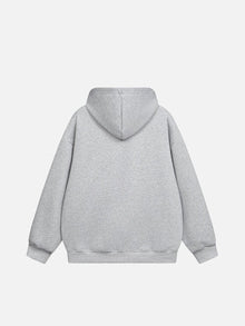 Grey Cozy Pup embroidered hoodie back view | kuvoq-color-grey