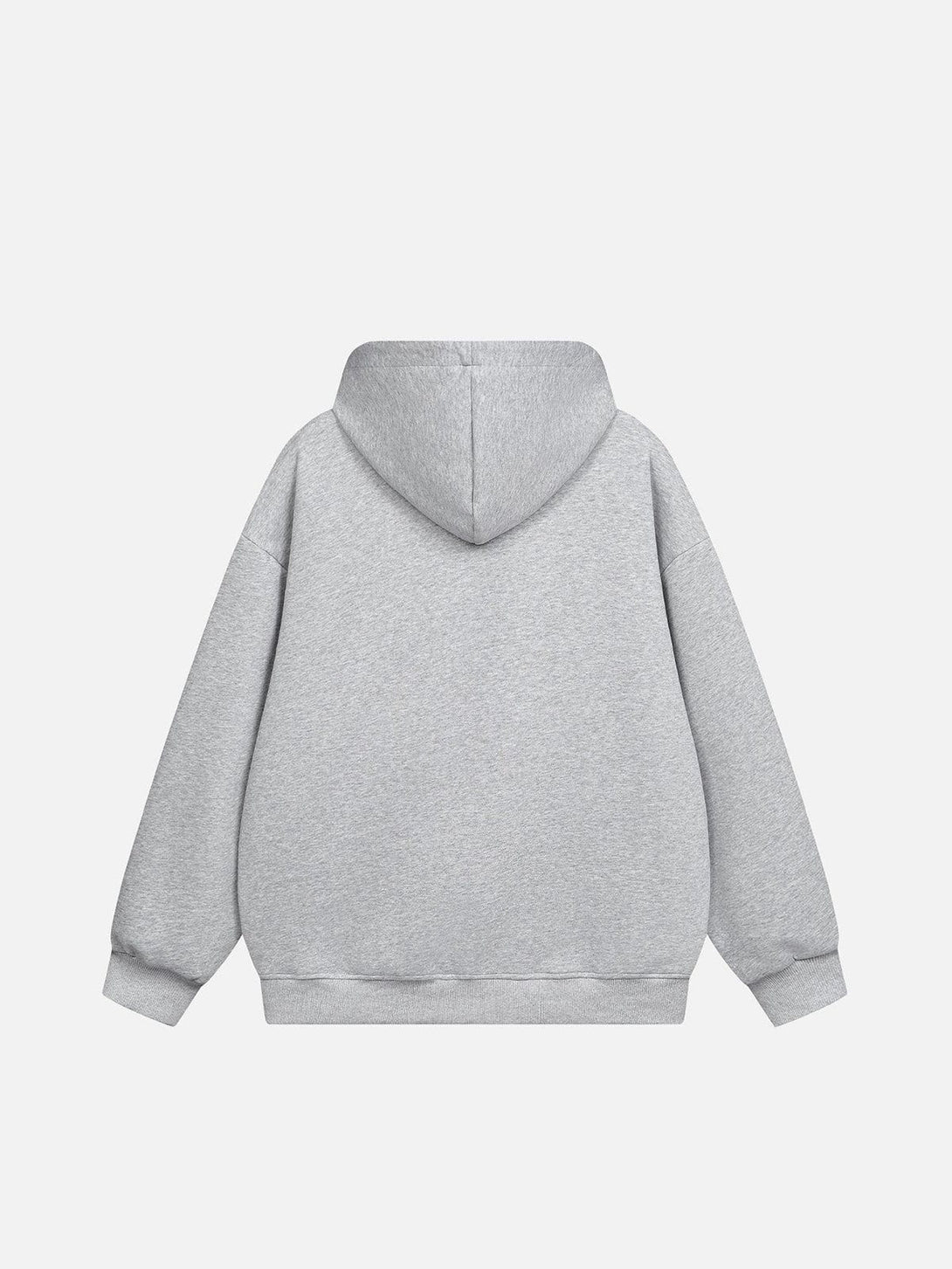Grey Cozy Pup embroidered hoodie back view | kuvoq-color-grey