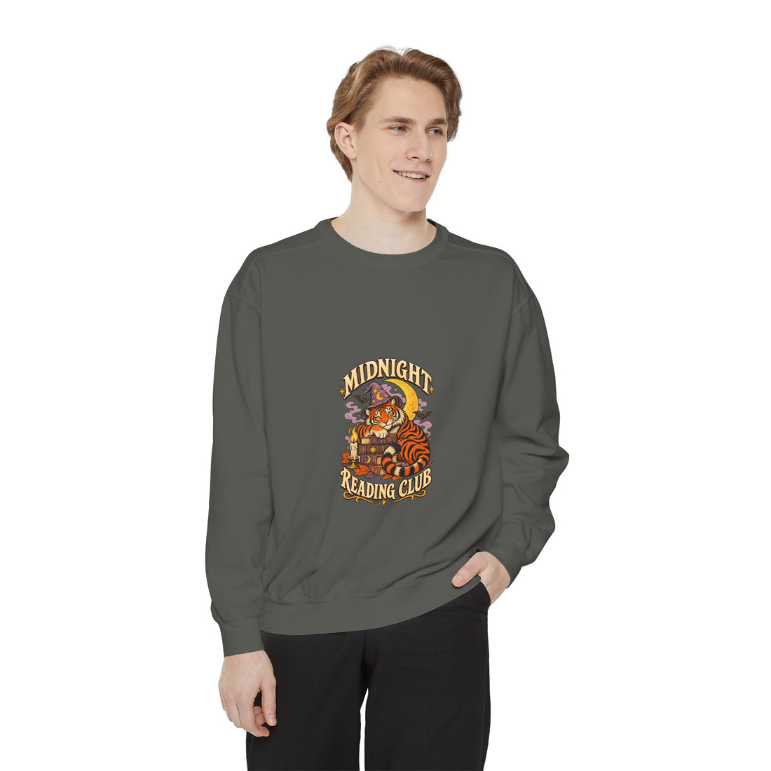 Midnight Reading Club Garment-Dyed Crewneck | KUVOQ