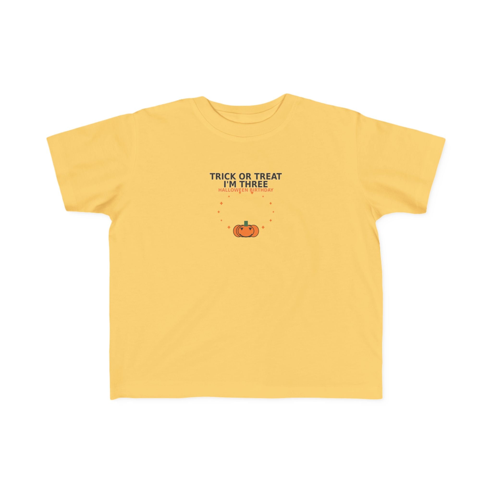 Trick or Treat, I'm THREE Halloween Birthday Shirt