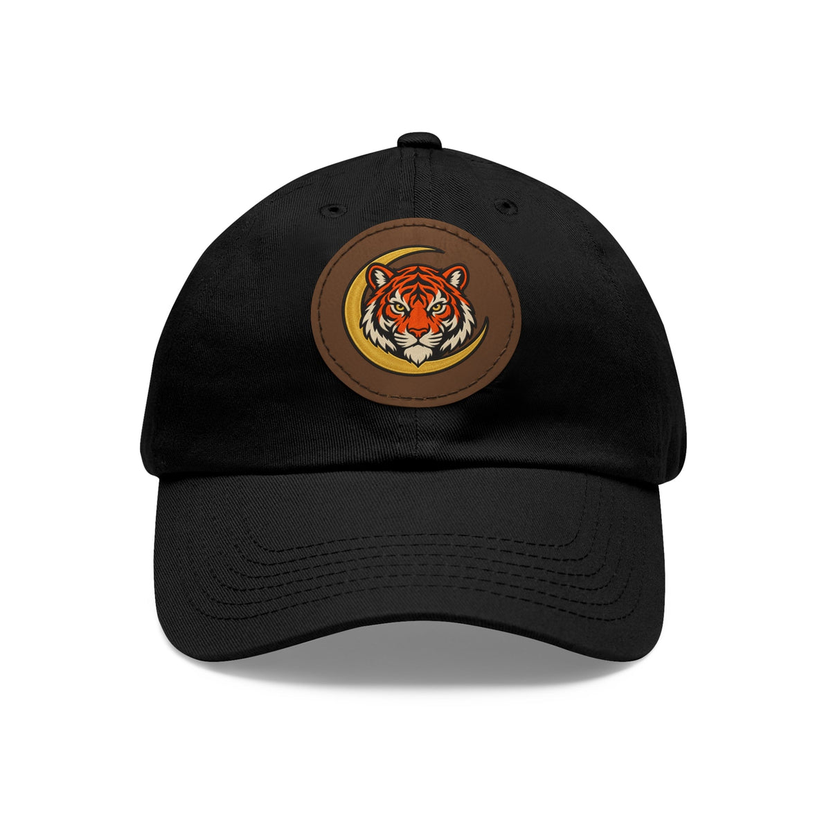 Kuvoq® Crescent Tiger Leather-Patch Dad Hat